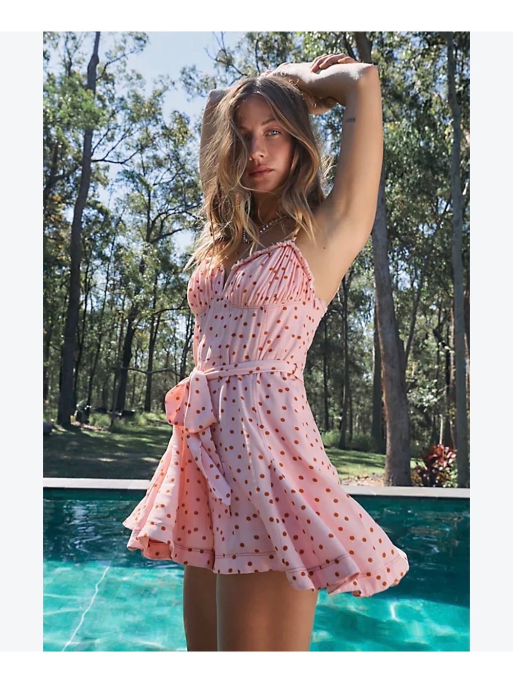 Deadstock Free people pink and orange Spotty Dotty Mini Romper size 0